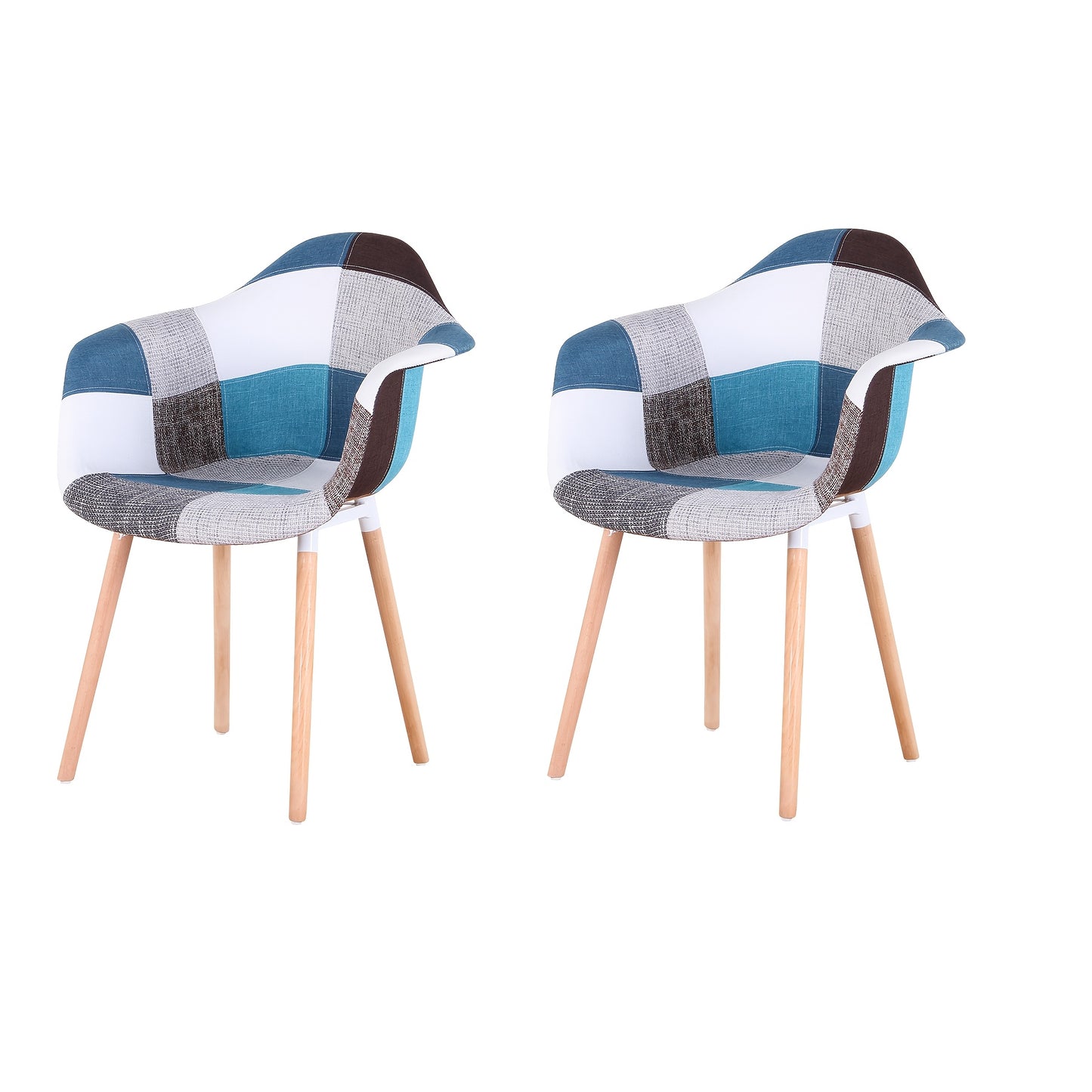Eetkamerstoel – Stoel – Designstoel – Eetkamerstoel Met Armleuning – Zithoekstoel – Blauwgrijs Linnen – Ergonomische Rugleuning – Beukenhouten Poten