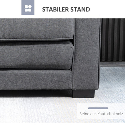 Slaapbank – Bedbank – Logeerbank – Uitklapbank – Tweezitsbank – Stof Met Linnen Look – Massief Rubberhout – 147,5x75x85 cm – Compact En Comfortabel