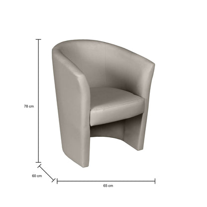 Dpanett Armchair, Upholstered Living Room Chair, Padded Seat with Eco-Leather Armrests, 64x63x76 cm, Available in 5 Colors