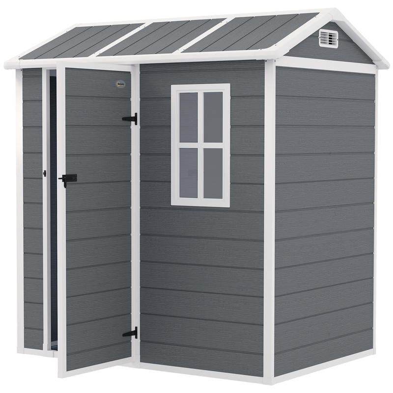 Opbergschuur Tuinschuur Buitenschuur Berging Fietsenstalling – Compact Formaat – Duurzaam Resin Kunststof – Afsluitbare Deur – Modulair Ontwerp