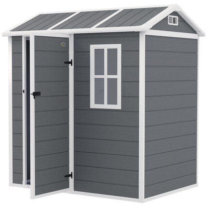 Opbergschuur Tuinschuur Buitenschuur Berging Fietsenstalling – Compact Formaat – Duurzaam Resin Kunststof – Afsluitbare Deur – Modulair Ontwerp