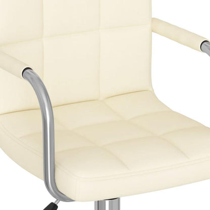 Swivel Office Chair in Cream Fabric – Stylish Design with 360° Rotation, Easy to Move with Wheels – Perfect for Home, Office, Bar, or Dining Room Use