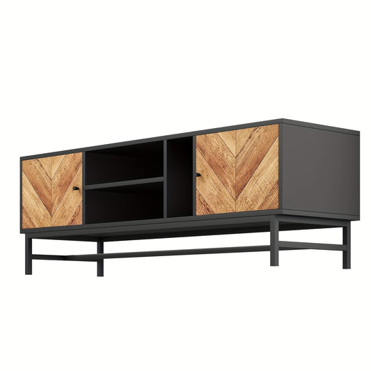 TV Meubel – TV Kast – TV Stand – Mediameubel – Meubel – 150 cm – Houtvezelplaat Zwart – Multifunctionele Opbergruimte