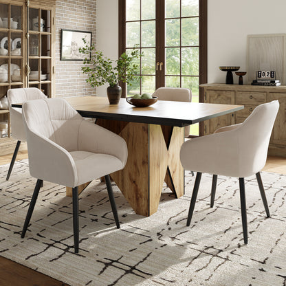 Moderne Houten Eettafel – Keukentafel – Bistrotafel – Ontbijttafel – Tafel 4-6 Personen – Lichtbruin Hout – Volledig Gemonteerd – Compact Formaat 138,5x80x75 cm