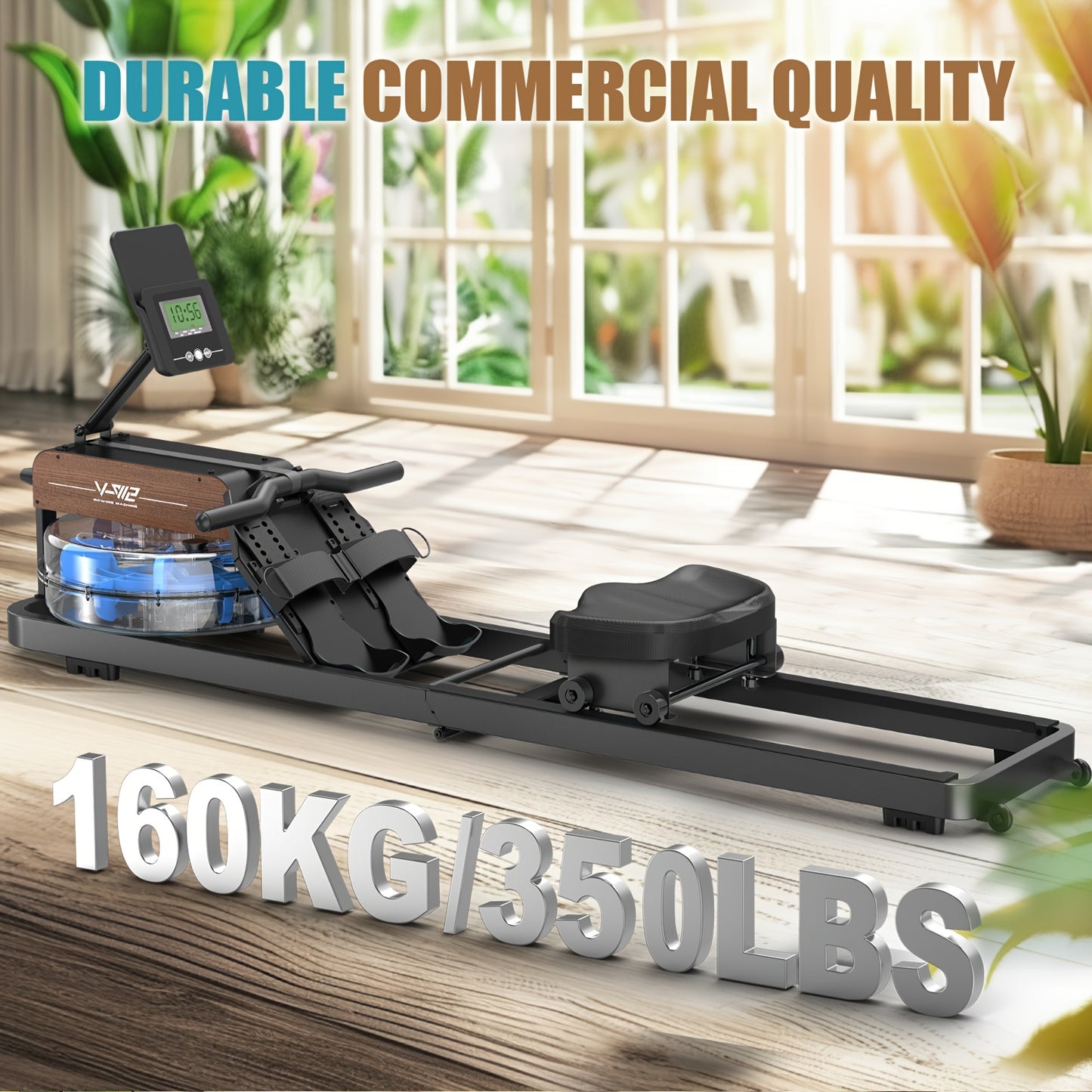 Roeitrainer – Roeimachine – Roeiapparaat – Roeitrainers – Fitnessapparaat – Waterweerstand – Inklapbaar – Max. 150 kg – Verstelbare tablethouder