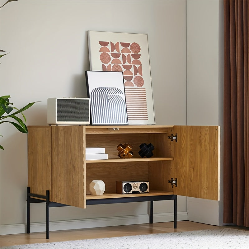 Dressoir – Ladekast – Opbergkast – Buffettafel – Kast – Modern Design – Stevig Metalen Frame & Hoogwaardig Spaanplaat – 75x100x40 cm – Lichtgewicht & Eenvoudige Montage