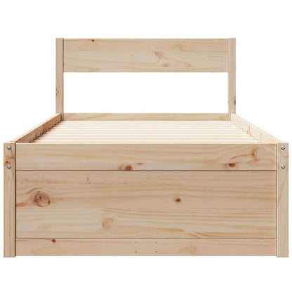 Bedframe – Bed – Bedbodem – Eenpersoonsbed – Slaapbank – Massief Dennenhout – 100x200 cm – Stevig & Geassembleerd