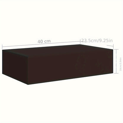 Wandplanken – Zwevende Plank – Muurplank – Opbergplank – Ladeplank – Zwart – Set van 2 – MDF – 40x23,5x10 cm – Met Lade – Ruimtebesparend