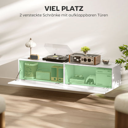 Tv-kast – Tv-meubel – TV-standaard – Mediameubel – Wit – Geschikt voor 75 inch – 3 Open Vakken en 3 Lades – Spaanplaat