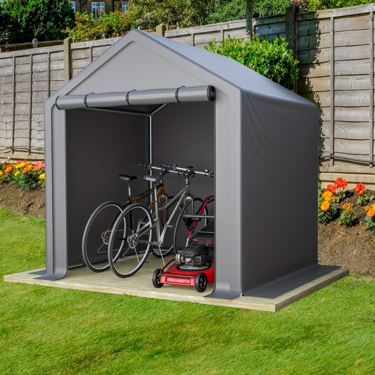 Opbergtent Fietsenberging – Tuinhuisje – Gereedschapsschuurtje – Garage Tent – Bergingstent – 190x170x200 cm – Stevig Verzinkt Stalen Frame – Waterdicht PE Zeil