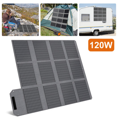 Zonnepaneel – Draagbaar Solar Panel – Camping Zonnepaneel – Hiking Gear – Outdoor Energy Solution – 120W Vermogen – Lichtgewicht Monokristallijn