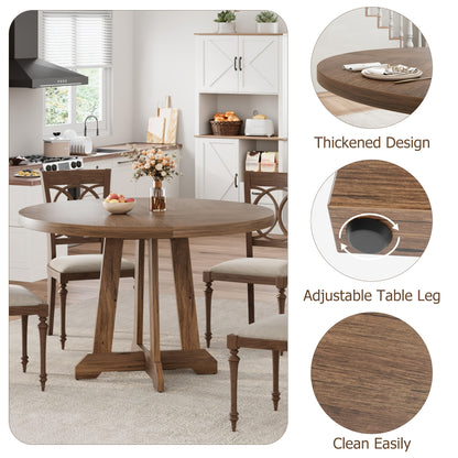 Ronde Eettafel – Houten Tafel – Eetkamertafel – Keukentafel – Dinertafel – Voor 4 Personen – Massief Hardhout – Diameter 119 cm