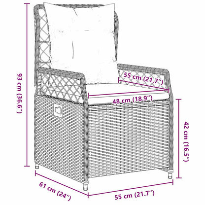 Tuinstoel – Tuinstoel – Loungestoel – Ligstoel – Balkonstoel – Verstelbare Rugleuning – Weerbestendig Polyriet – 160 cm Lang