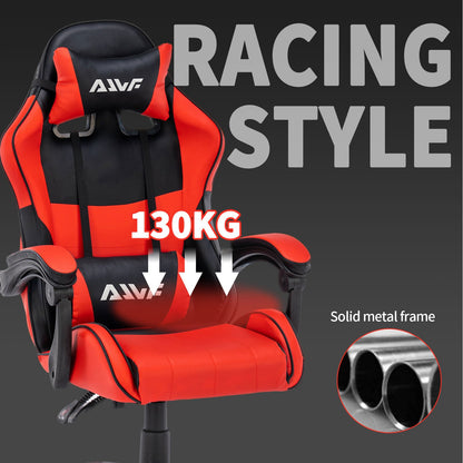 Gamingstoel – Gamestoel – Gaming Chair – Game Stoel – Bureaustoel – Ergonomisch Ontwerp – Verstelbare Hoogte & Kantelfunctie – Rood/Zwart