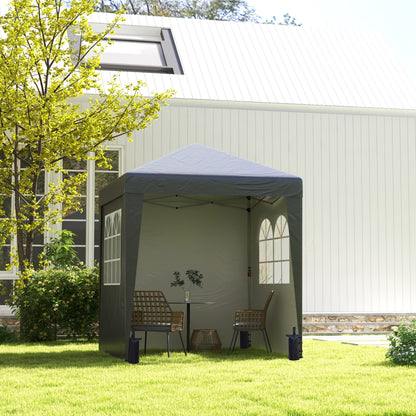 Vouwbare Tuinkamer – Partytent – Klaptent – Paviljoen – Zonnetent – 2x2 Meter – UV30+ Bescherming – Verstelbare Hoogte – Grijs