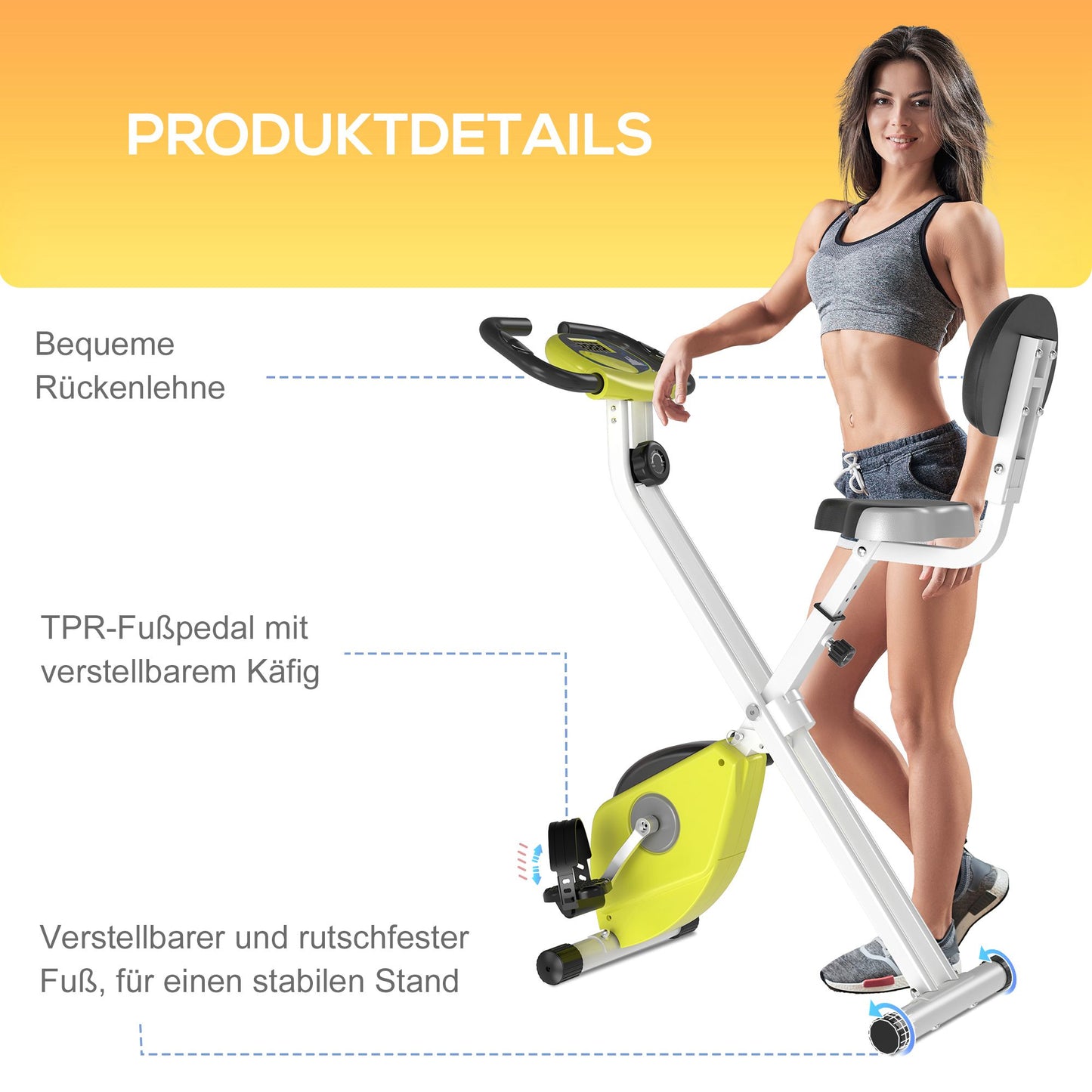 Fietstrainer – Hometrainer – Bureaufiets – Bewegingstrainer – Mini Hometrainer – Inklapbaar – 8 Verstelbare Magneetweerstanden – LCD Monitor