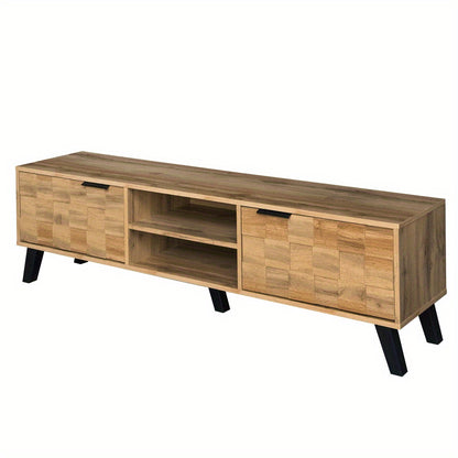 tv meubel – tv kast – tv dressoir – media meubel – televisie meubel – 160,5x35,5x45 cm – strak modern design – twee deuren en open vakken