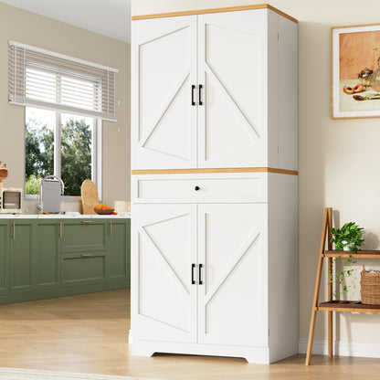 High-quality kitchen cabinet with 12 doors, compartments and drawers (80 x 40 x 180cm), modern snack storage cabinet made of MDF and particle board, buffet cabinet for dining rooms, kitchens and living rooms,  Dining Room Fur