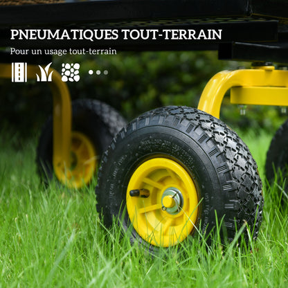Tuinwagen – Tuinkar – Bolderkar – Transportkar – Handkar – Metalen Frame – 150 Kg Draagvermogen – 94x48,5x100 cm