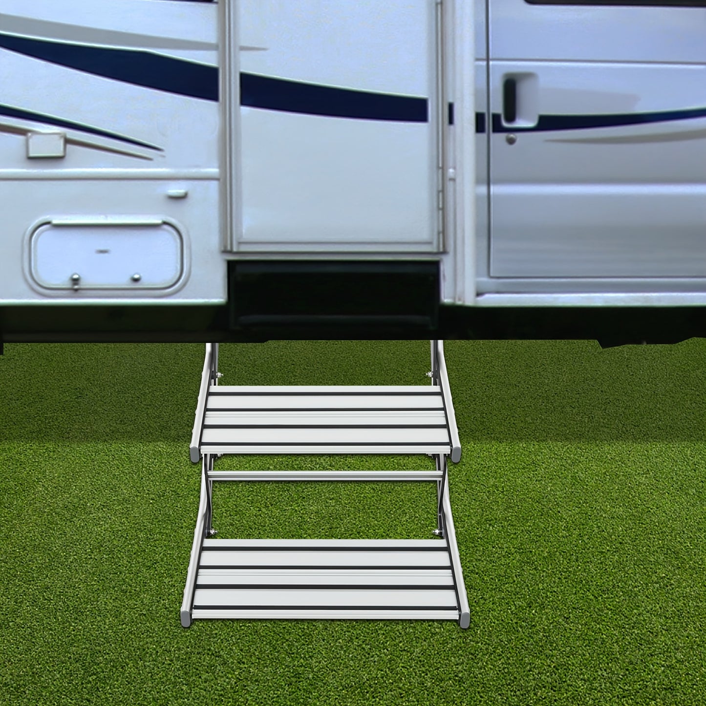 Campingtrap – Instapladder – Caravantrede – Campertrap – Opvouwbare Reissteiger – Aluminium Legering – Draagvermogen 200 kg