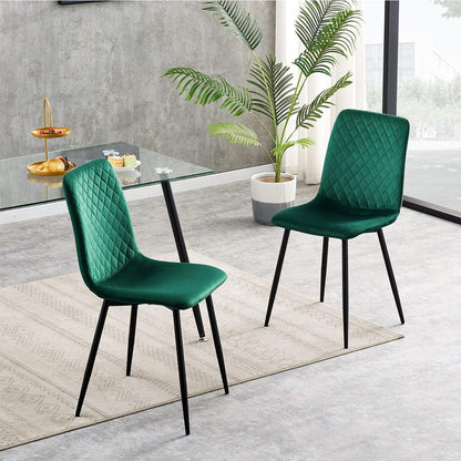 Eetkamerstoel – Designstoel – Velours Stoel – Stoel Met Metalen Poten – Donkergrijs – Ergonomisch Comfort – Duurzame Metaalstructuur