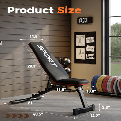 Verstelbare Krachtbank – Fitnessbank – Gewichtbank – Trainingsbank – Bench Press Bank – Inklapbaar – 5-Standen Rugleuning – Draagkracht 299 kg