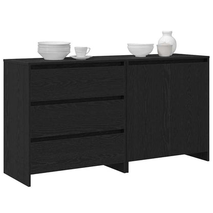 Sideboard 2pcs black 70 x 41 x 75cm wood material Practical, simple design, Entryway Cabinet, Dining Room Sideboard, Sleek Sideboard, Contemporary Storage, Sturdy Sideboard, Durable Wood, Compact Sideboard, Practical Storage