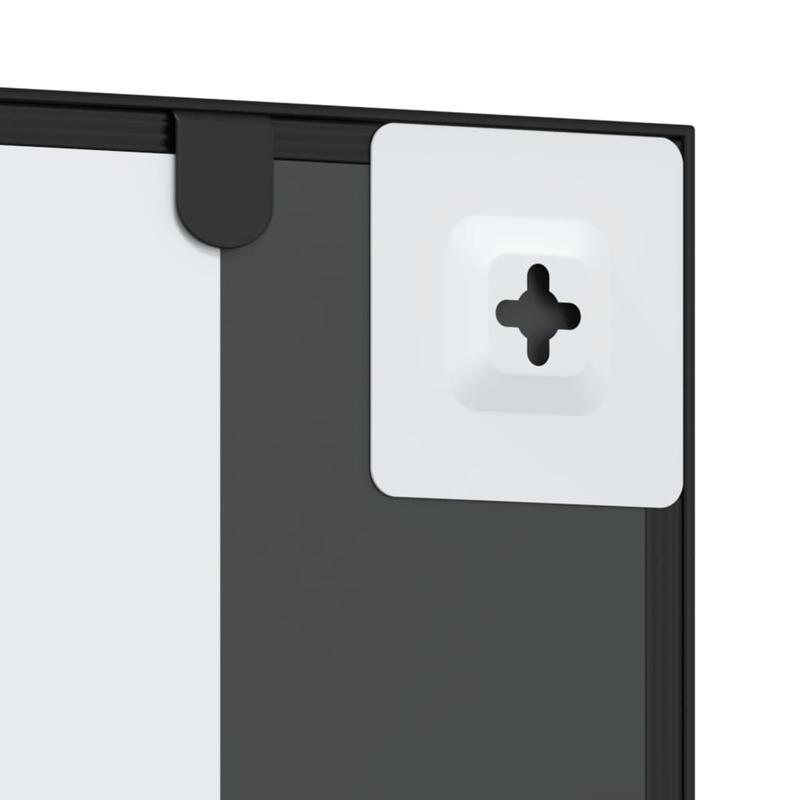 Wandspiegel – Spiegel – Badkamerspiegel – Hangspiegel – Woondecoratie – Zwart – Rechthoekig – 50x100 cm – IJzeren Frame – Verticaal – Zonder Elektriciteit