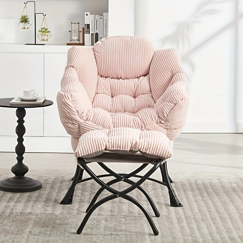 Loungechair – Fauteuil – Loungestoel – Relaxfauteuil – Zithoekstoel – Fluweel Velvet – Ergonomisch Ontwerp Met Voetenbankje