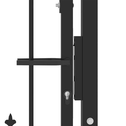 Metalen Tuinpoort – Tuinafscheiding – Beveiligingspoort – Poortpaneel – Sierpoort – Zwart Variant – 100x100 cm – Weerbestendig Staal – Gebogen Bovenkant