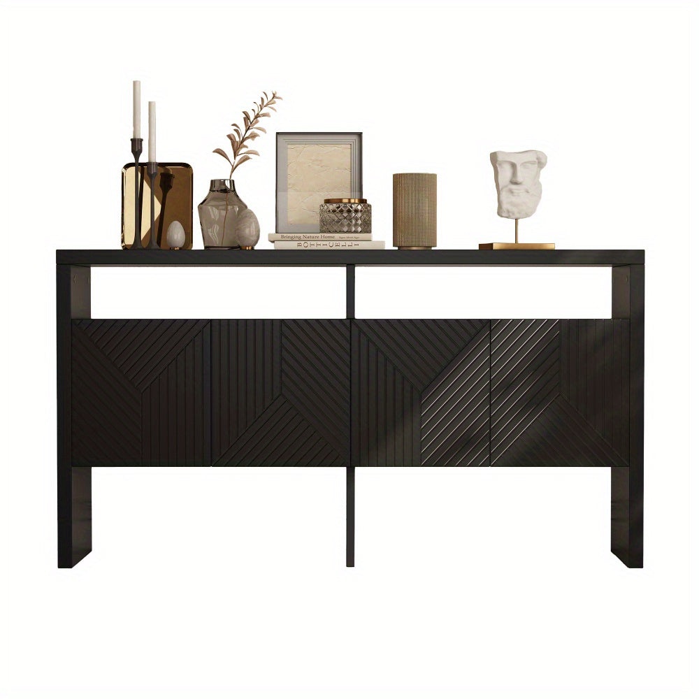 Dressoir – Ladekast – Buffetkast – Opbergkast – Kast – Modern – Hardhouten Frame – 140x75x35 cm