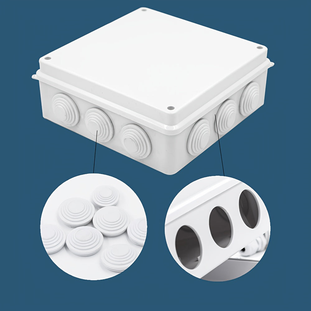 Set van 6 ABS Waterdichte Verdeeldozen – Stofdicht Elektrisch Behuizingsdoosje voor Beveiligingscamera’s en Kabelbescherming – Wit, Diverse Maten (85×85 / 100×100 / 150×110 / 150×150 mm)
