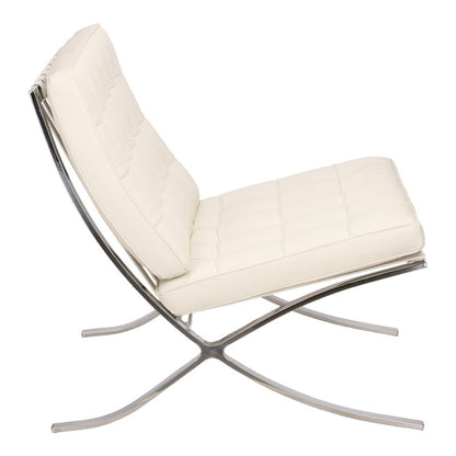 Leren Fauteuil – Relaxstoel – Lounge Stoel – Draaifauteuil – Armstoel – Natuurlijk Wit Leer – 46 cm Zithoogte – Max 120 kg Belastbaar