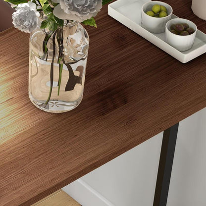 Bartisch Standing Table Kitchen Counter, Industrial Design, 3 Shelves, 120 X 40 X 105 Cm; Black + Brown, Perfect for Party/Reception Furniture, Suitable for Restaurants, Bars, Living Rooms, Balconies, Taverns, Cafés, Bar Cou