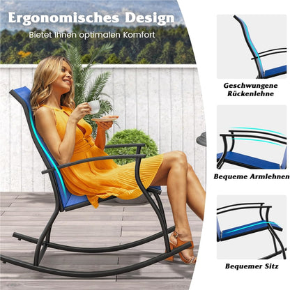 Schommelstoel – Relaxstoel – Fauteuil – Voedingsstoel – Tuinstoel – Hoge Rugleuning – Ademend Scheurvast Stof