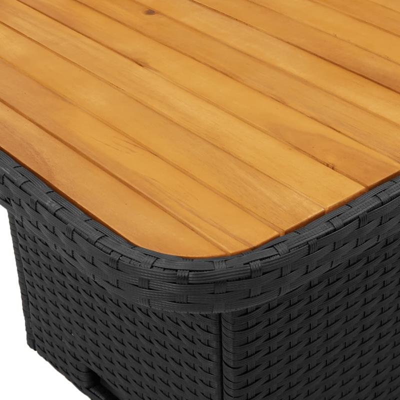 Zwarte Tuintafel – Buiten Tafel – Balkon Tafel – Patio Tafel – Tuin Meubel – Compact 90x55x71 cm – Lichtgewicht & Eenvoudig Zelf Te Monteren