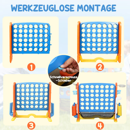 Vier op een rij – Connect Four – Strategiespel – Bordspel – Reisspel – Verstelbare Hoogte – Stevig Plastic – Multicolor
