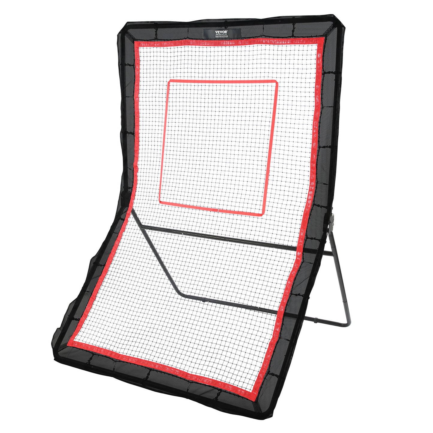 Lacrosse Rebounder – Bounce Back Net – Trainingsscherm – Pitchback Net – Werpscherm – Verstelbare Hoek – Stevig Stalen Frame – 1524 x 2134 mm