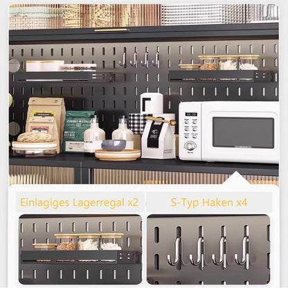 Keukenkast – Hoge Kast – Opbergkast – Magnetronkast – Buffetkast – Verstelbare Planken – Op Wieltjes – 66x36x160 cm – Stevig Metaal