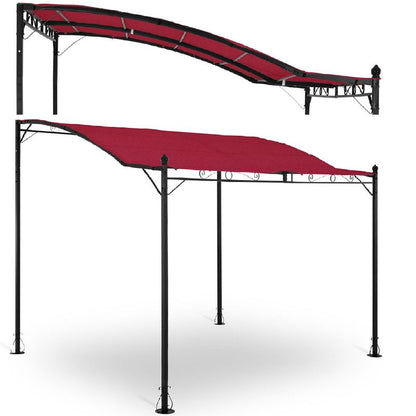 Tuingazebo – Tuinpaviljoen – Overkapping – Tuinprieel – Partytent – Vrijstaand – UV-Bescherming Polyester Dak – Gepoedercoat Stalen Frame 2,6x3x2,5 m Rood