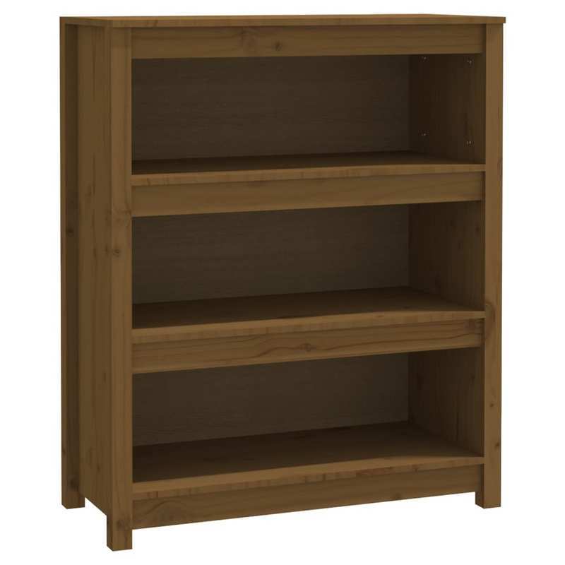 Bookcase 80X35X97 Cm Solid Pine Wood Honey Brown