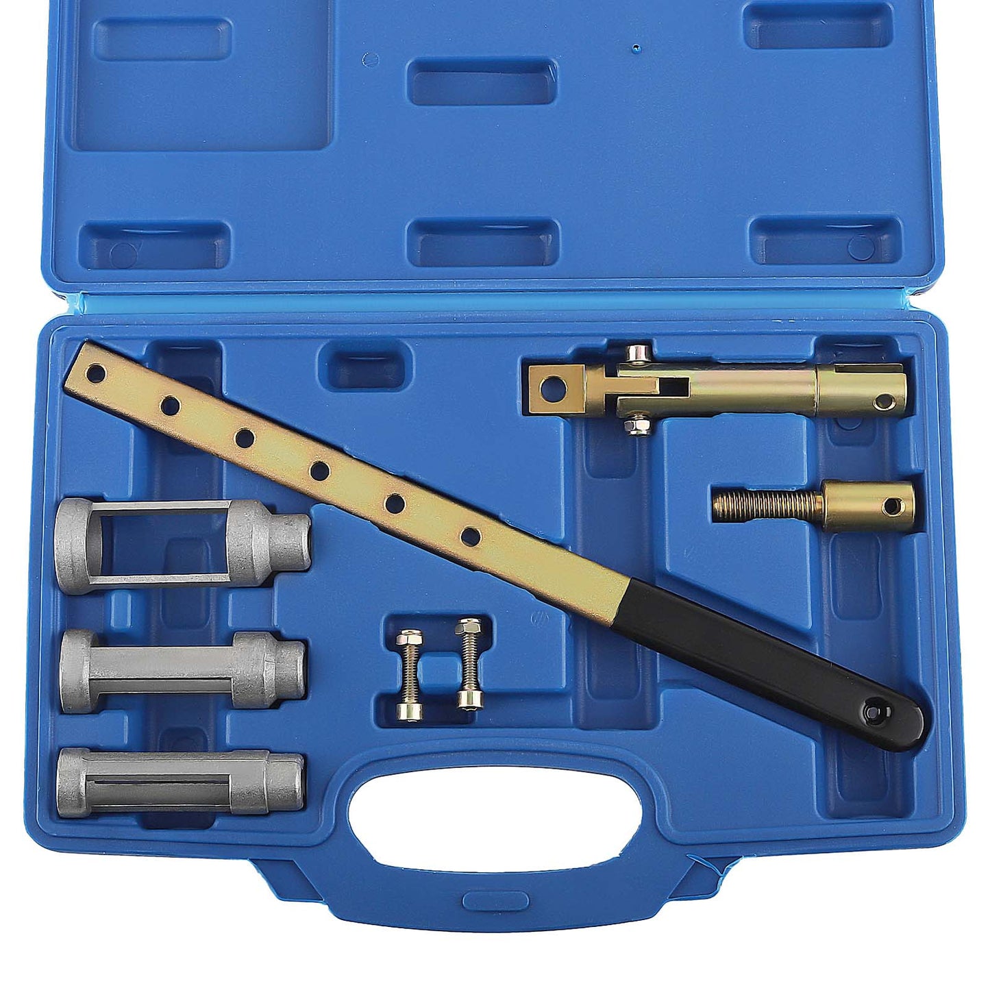 Kleppereparatieset – Klepveercompressor – Klepstelaftichtingsset – Klepveerverwijderaar – Motorreparatieset – Geschikt Voor 8V 12V 16V Motoren – Inclusief Diverse Drukstukken – Duurzame Opbergbox