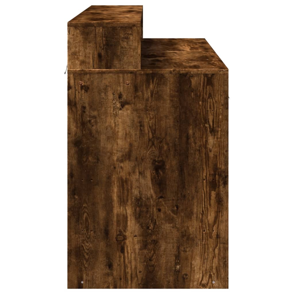Bureau – Laptop tafel – Werkblad – Computertafel – Gametafel – Smoked Oak – RGB LED-verlichting – Duurzaam behandeld hout