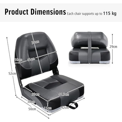 Bootstoel – Bootstoel Klapstoel – Opklapbare Stoel – Vouwstoel – Vouwbare Bootstoel – Set Van 2 – Lage Rugleuning – Lichtgewicht En Compact