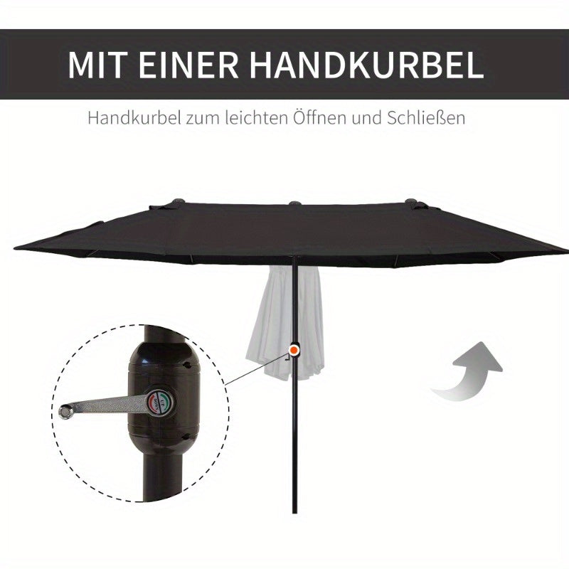 Parasol – Buitenscherm – Zonnescherm – Tuinparasol – Terrasparasol – Ovaal 460x270 cm – Water- en Windbestendig Doek