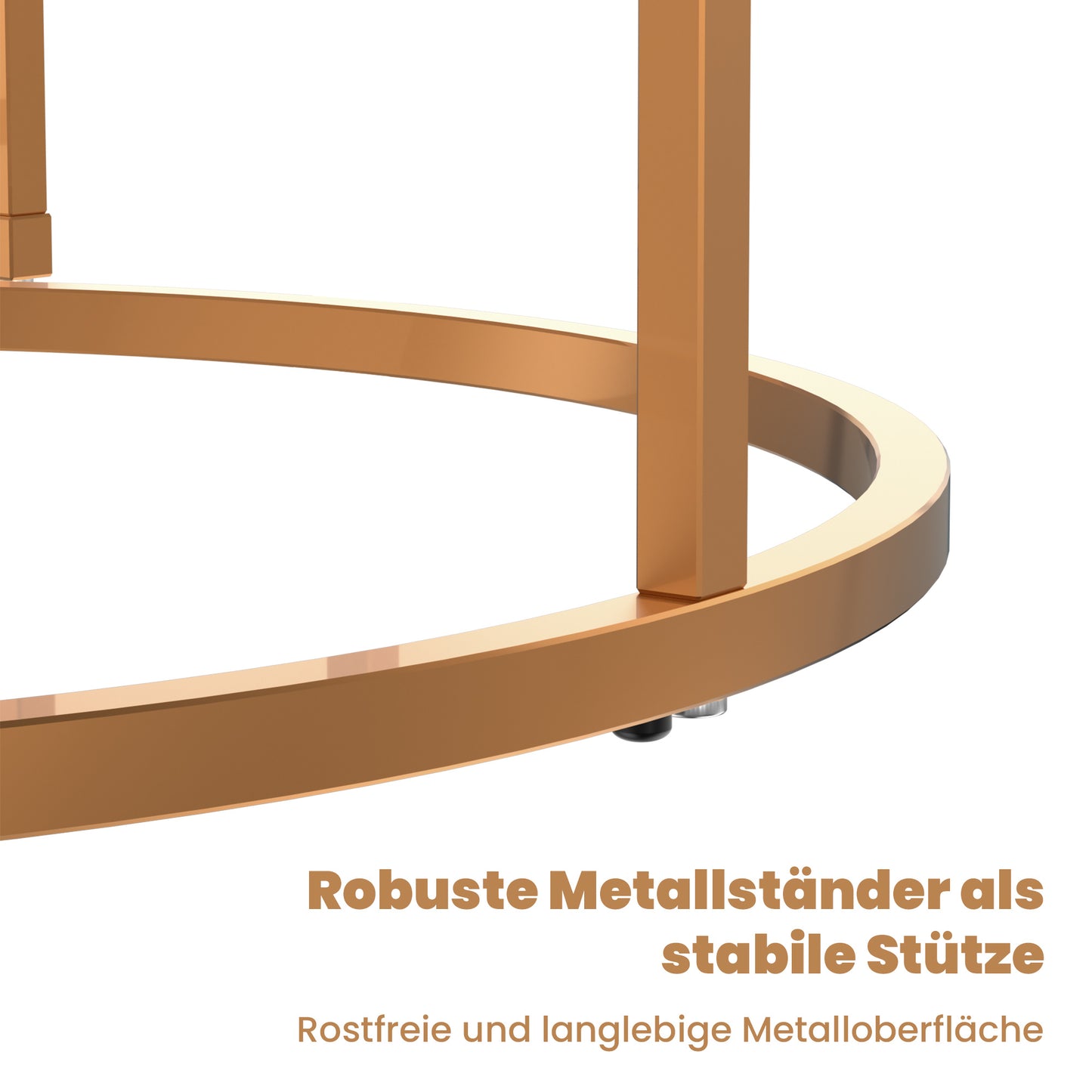 2-delige Salontafel Set – Woonkamer Tafel – Balkon Tafel – Marmeren Tafel – Hoogglans Tafel – Gouden Frame – Opbergruimte Onderblad