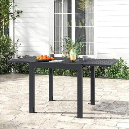 Uitschuifbare Aluminium Tuinset – Tuinmeubel – Terrastafel – Buiten Tafel – Verstelbare Eettafel – 80/160 x 80 cm – Lichtgewicht & Weerbestendig