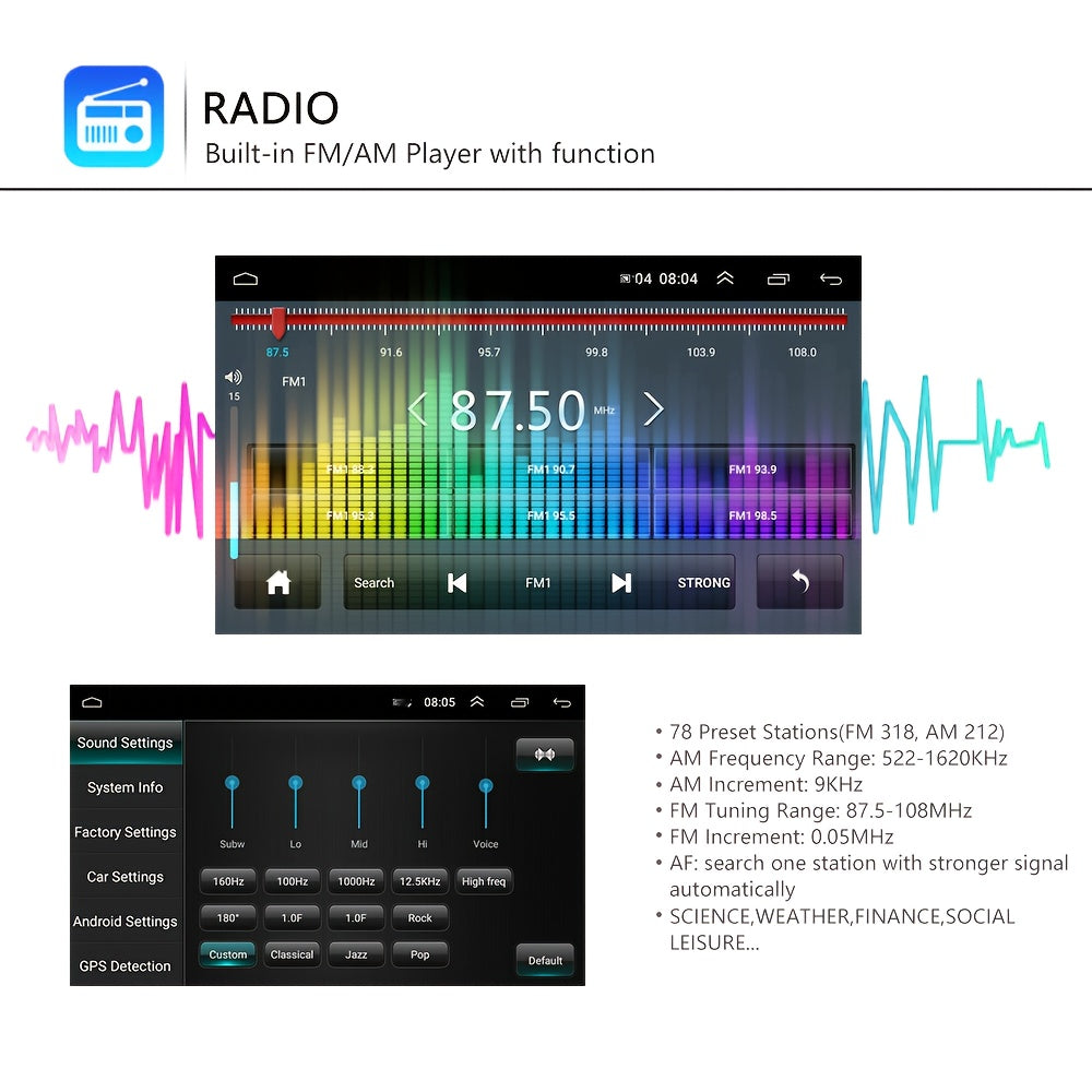 Android Autoradio – 2DIN Multimedia Speler – Auto Radio Navigatie – GPS Touchscreen Radio – 7 Inch HD Scherm – Met Achteruitrijcamera – WiFi Mirror Link – CANBUS Ondersteuning