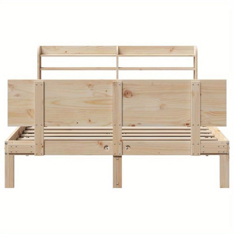 Bedframe – Bedombouw – Ledikant – Slaapbank – Eenpersoonsbed – Massief Dennenhout – 120x200 cm – Eenvoudig Demonteerbaar