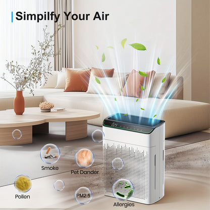 Luchtfilter – Luchtreiniger – Air Purifier – Luchtzuiveraar – Luchtfilter voor huis – Hepa Filter – Stil 23 dB – Timerfuncties & Automodus